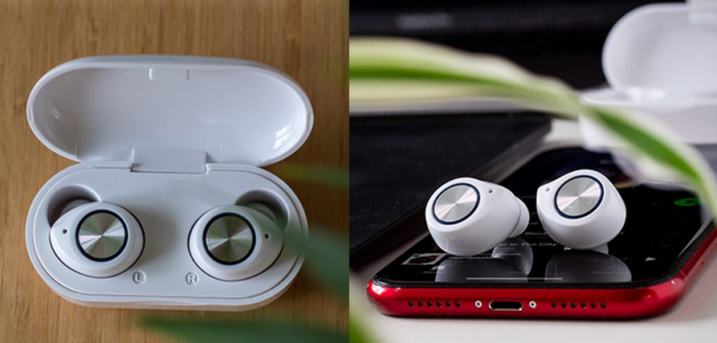 BeatBuds Pro placed on table on phone